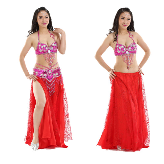 Belly Dance Costumes with Belly Dance Rose Skirt Belly Dance Dress 1 Set