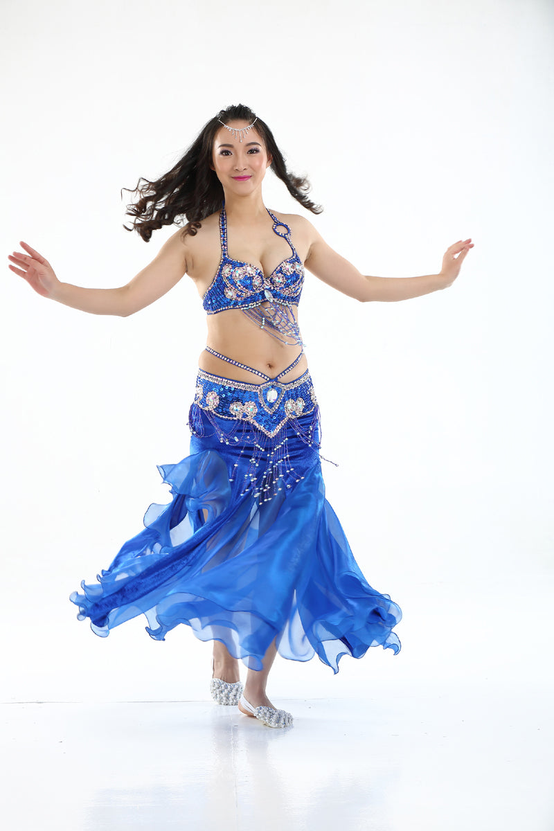 Belly Dance Costumes with Flannel Rose Skirt Belly Dance Dress 1 Set
