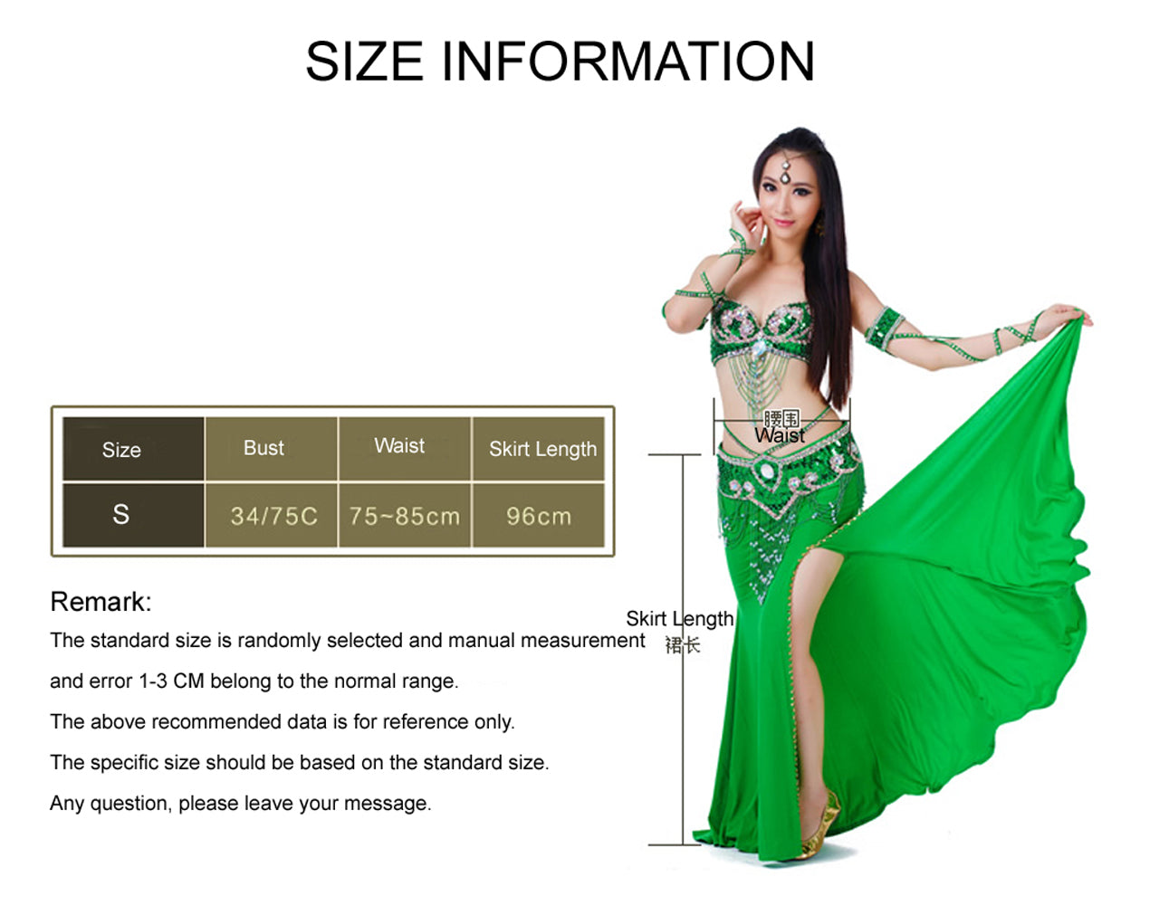 Belly Dance Costumes with Polyester Skirt Belly Dance Dress 1 Set 5pcs
