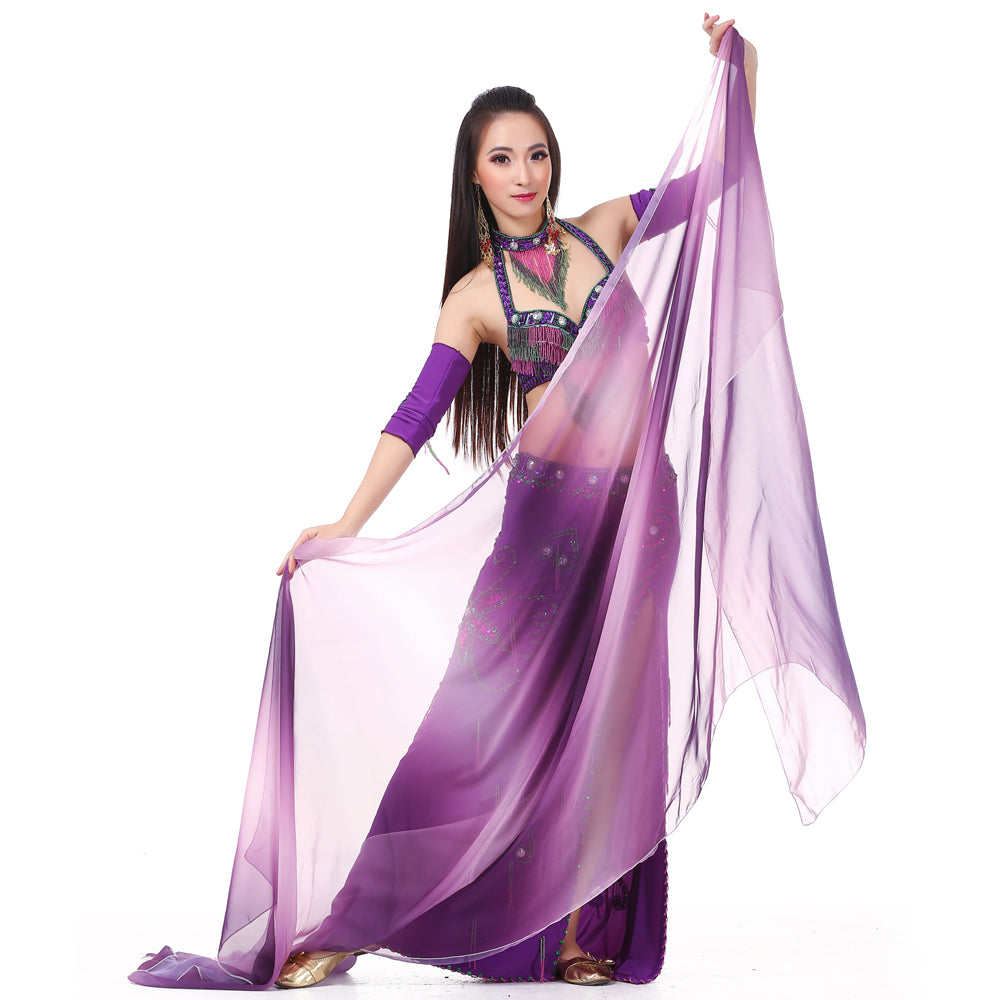 Lightweight Imitated Silk Stunning Handmade Hand Scarf Belly Dance Scarf Belly Dance Veil