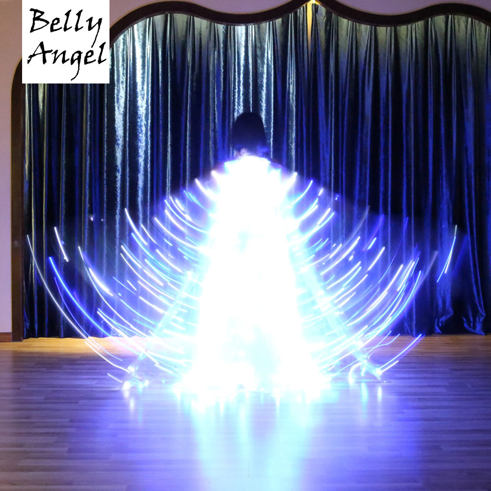 Flash Led Isis Wings - Belly Dance Light Up Wings Carnival Halloween Party Club Wear with Telescopic Sticks