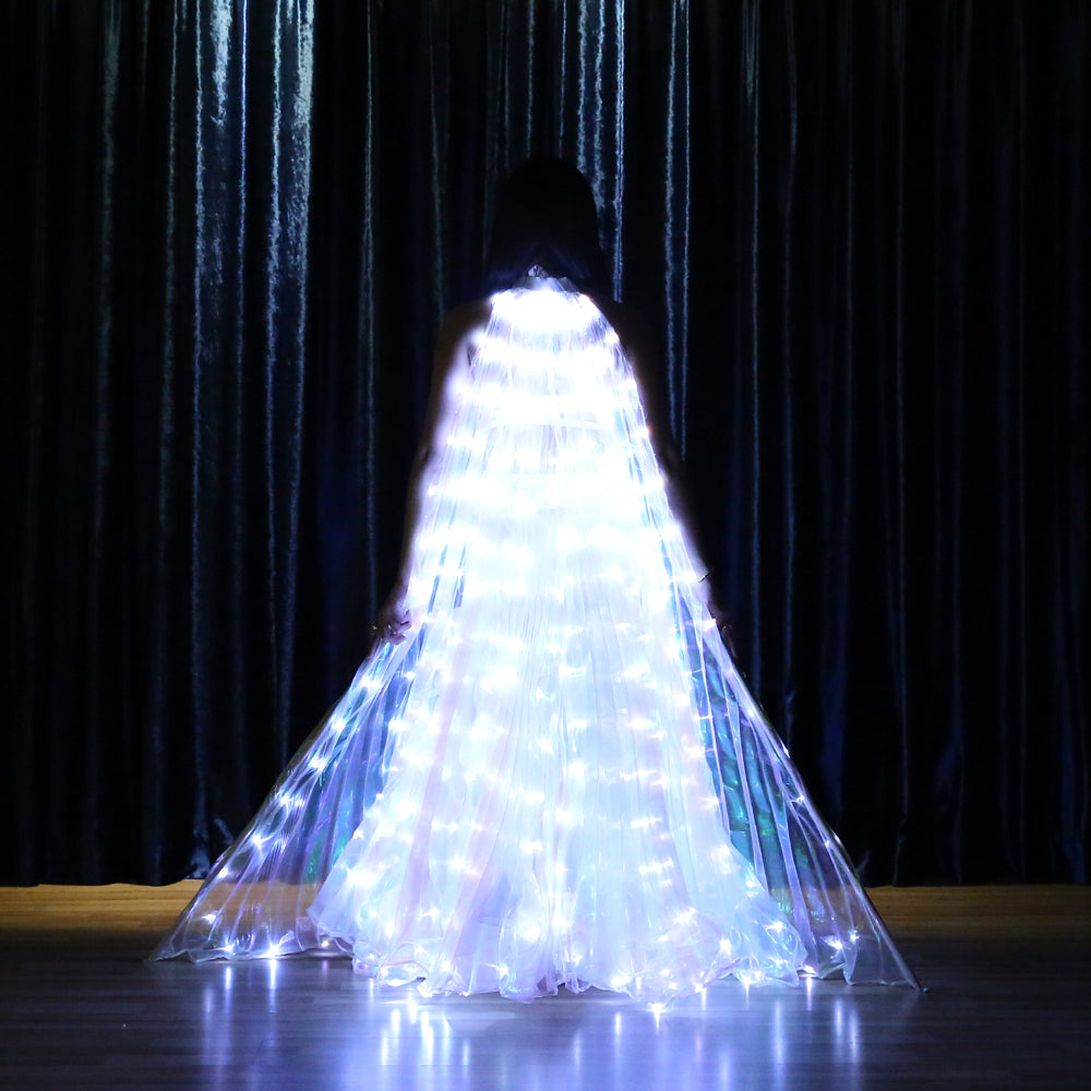 LED Isis Wing 8 Petals - Belly Dance Light Up Wing Carnival Halloween Party Club Wear with Telescopic Sticks
