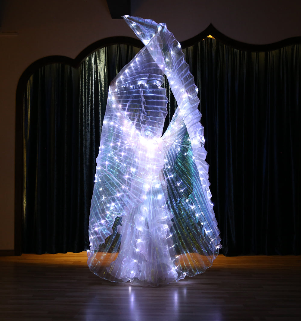 LED Isis Wings Carnival Halloween Shows Wings Costume Cloak LED Cape with Telescopic Sticks
