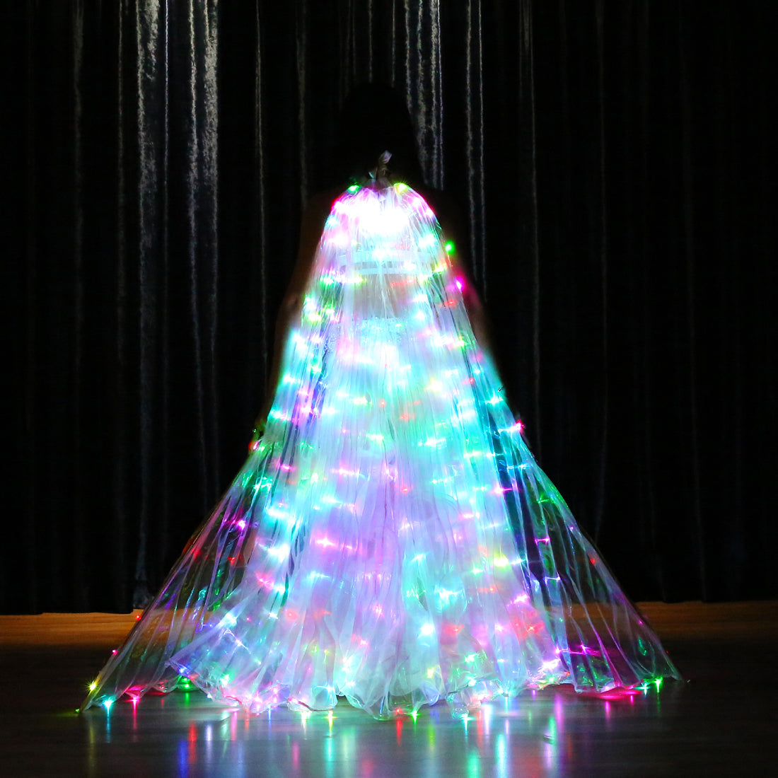 Smart Programming LED Isis Wing - Belly Dance Light Up Wings for Carnival Halloween Party Club Wear with Telescopic Sticks