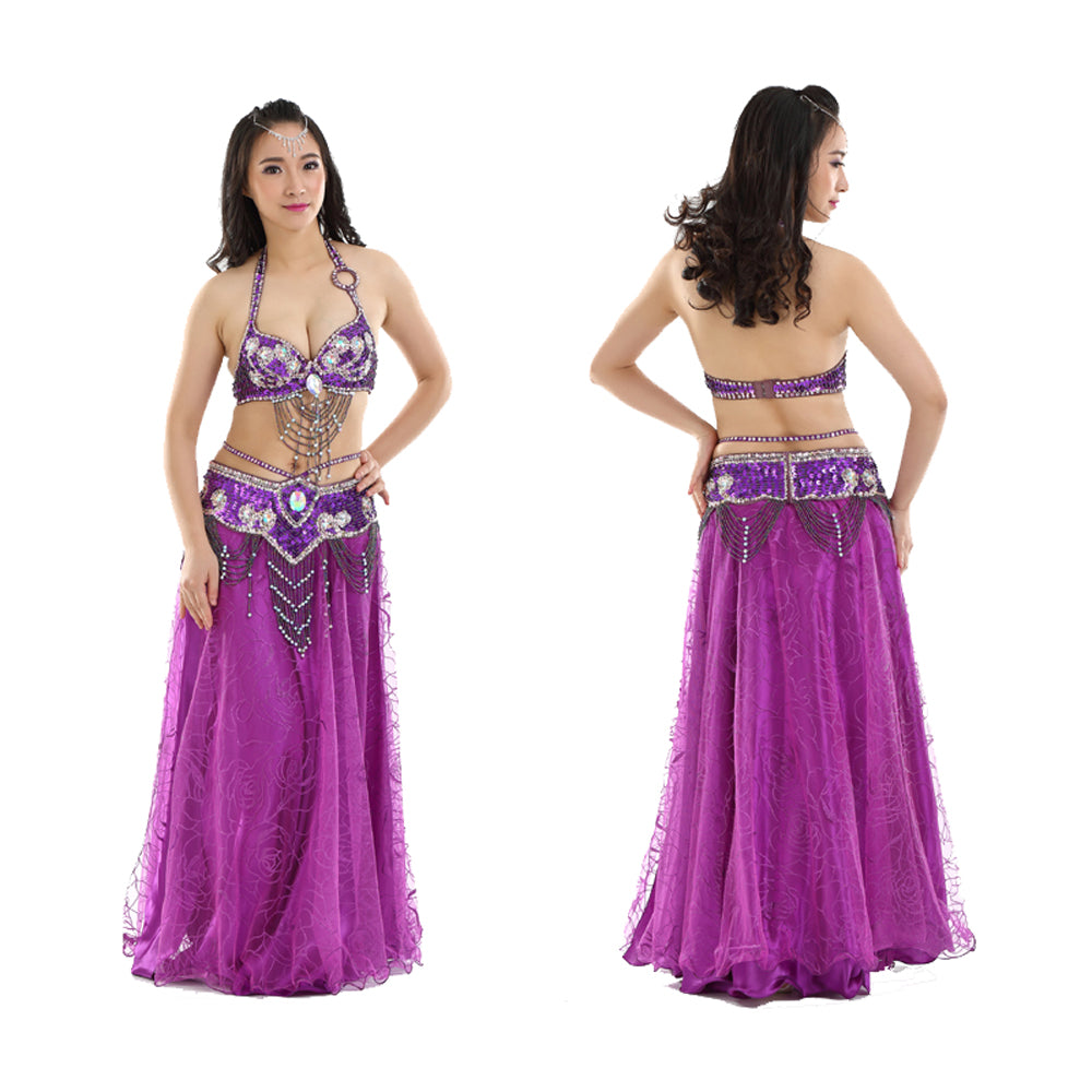 Belly Dance Costumes with Belly Dance Rose Skirt Belly Dance Dress 1 Set