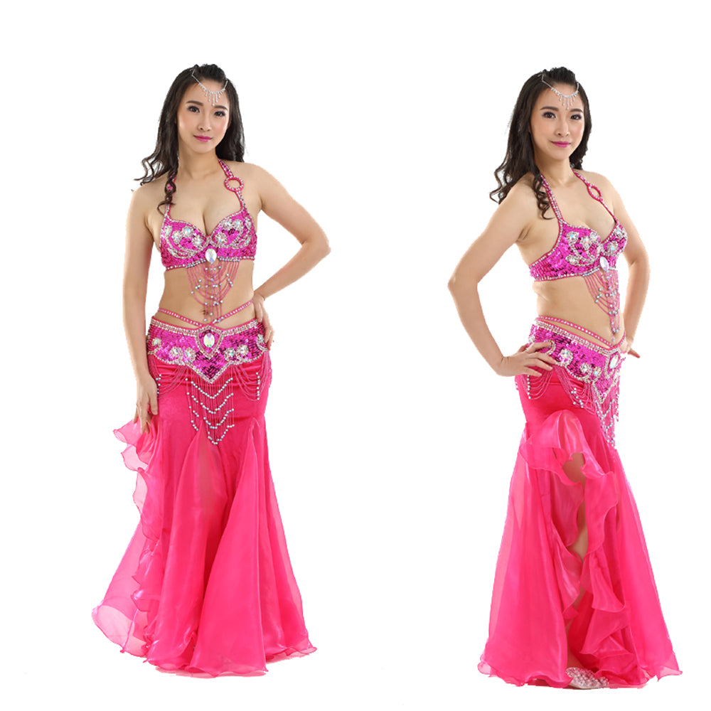 Belly Dance Costumes with Flannel Rose Skirt Belly Dance Dress 1 Set