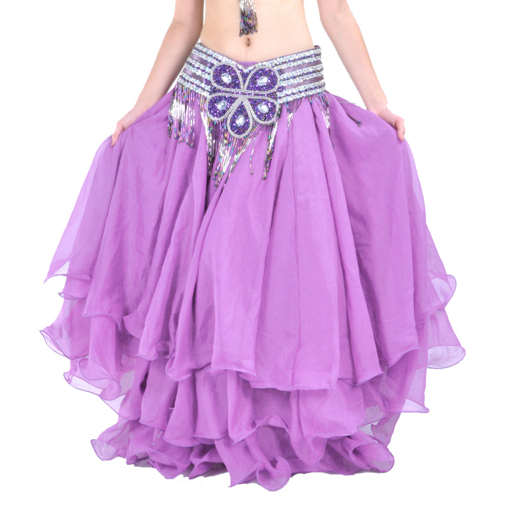 2023 Professional and Sexy 14 Color 3 Layer Chiffon Skirt, Belly Dance Skirt, Belly Dance Clothing, Belly Dance Clothes