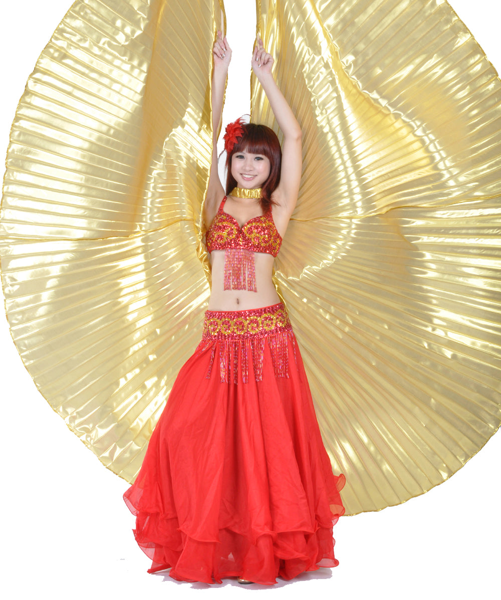 Women's Belly Dance Costume Isis Wings, Dance Wings Angel Wings for Halloween Carnival Performance with Sticks