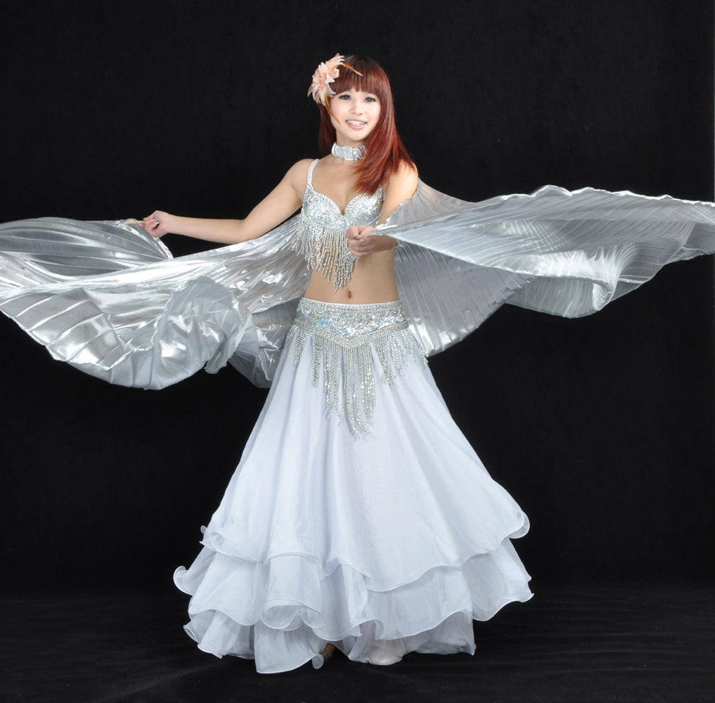 Women's Belly Dance Costume Isis Wings, Dance Wings Angel Wings for Halloween Carnival Performance with Sticks