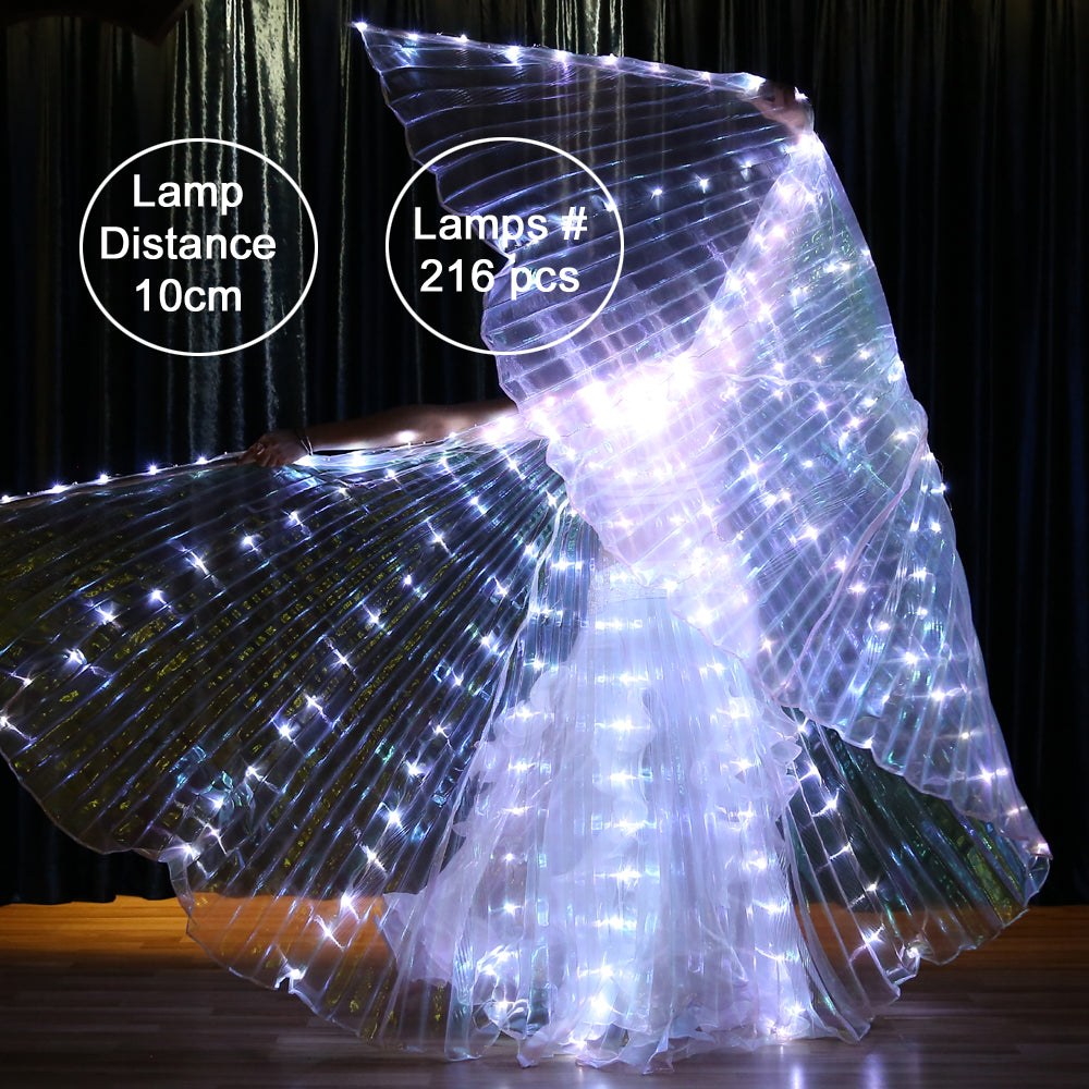 LED Isis Wings Carnival Halloween Shows Wings Costume Cloak LED Cape with Telescopic Sticks