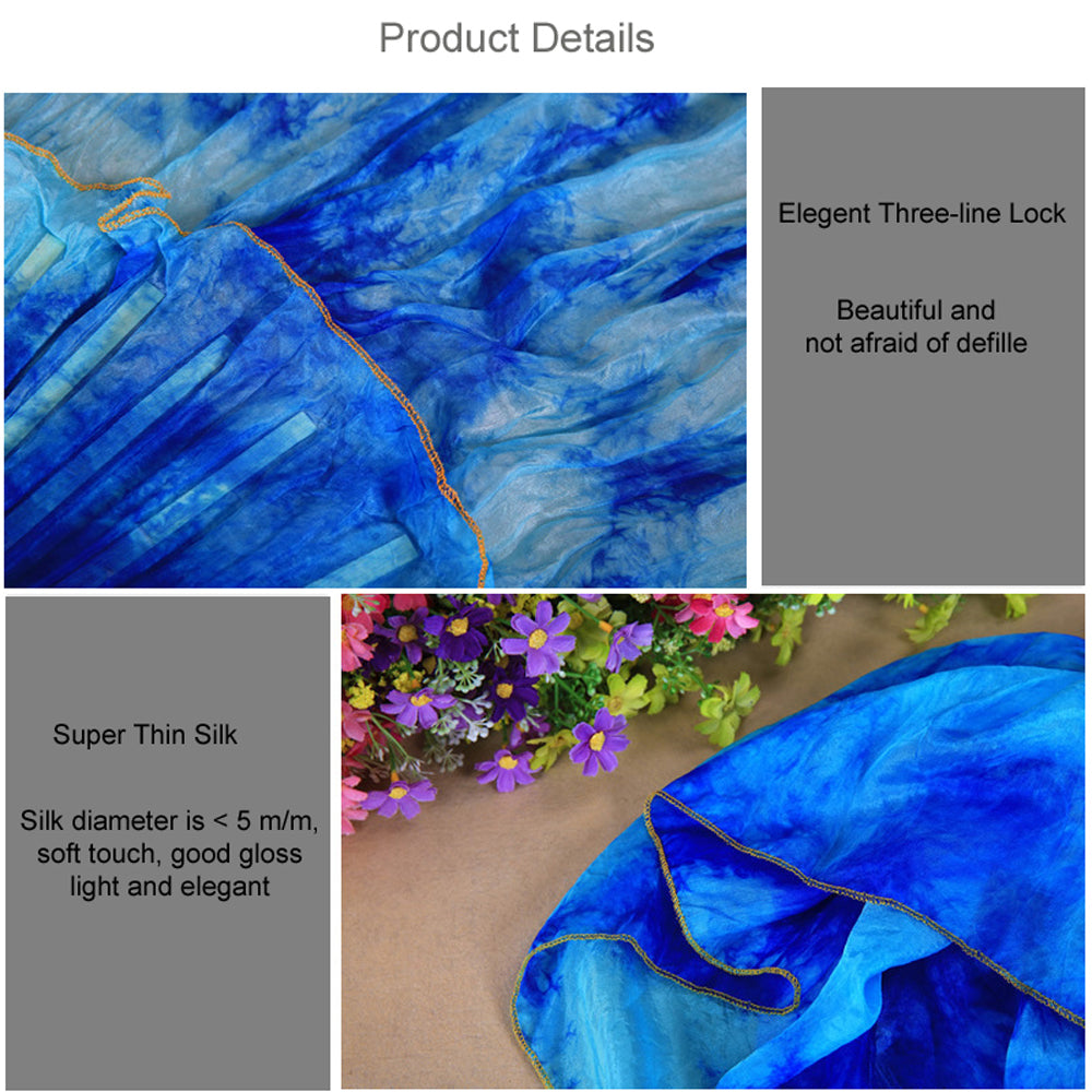 180x90cm 18 Colors 100% Real Silk Chinese Belly Dance Fan Veil Hand Made Belly Dance Fans
