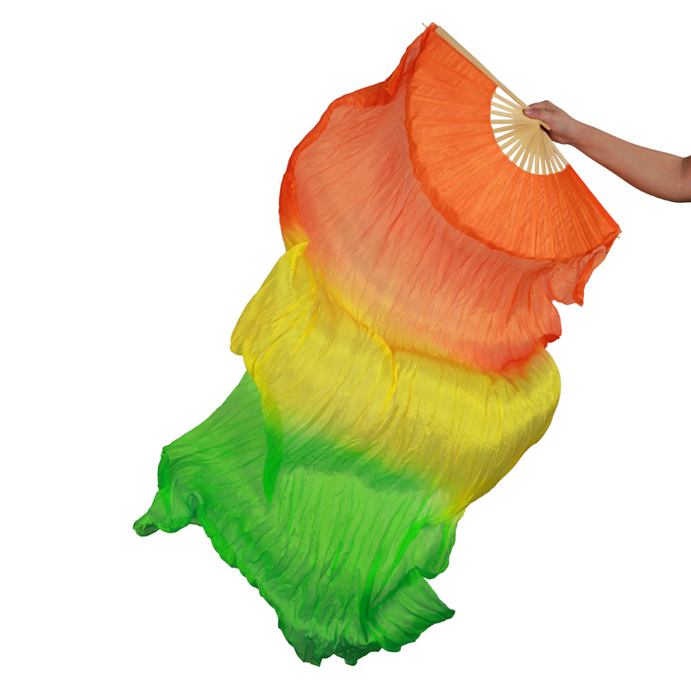 180x90cm 18 Colors 100% Real Silk Chinese Belly Dance Fan Veil Hand Made Belly Dance Fans